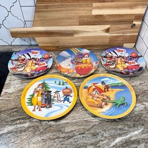 Set of 5 Vintage McDonald’s Character Olympic Theme Plates • 1977 • 1993 • 2000